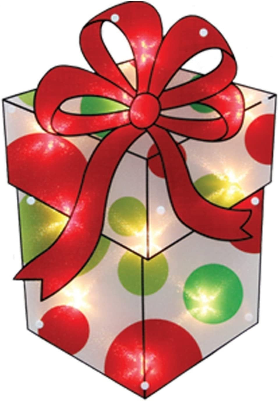 16" Christmas Present Lighted Shimmer Window Decoration Silhouette