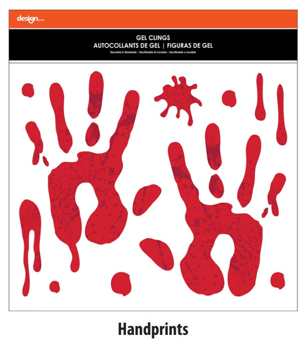 Halloween 11.5”x 12” Bloody Gel Clings