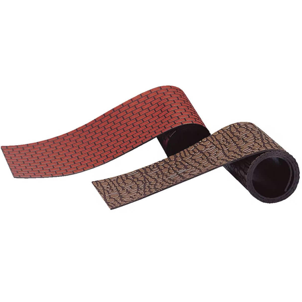 Plastic accessories for a Lemax display. Mats are designed to look like different textured roads.