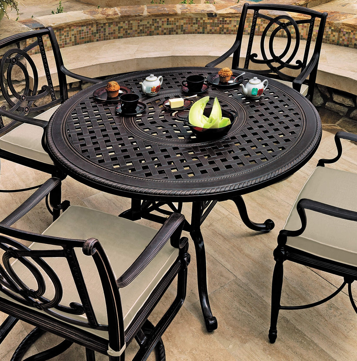 Bel Air Cast Aluminum Cushioned Patio Dining Sets