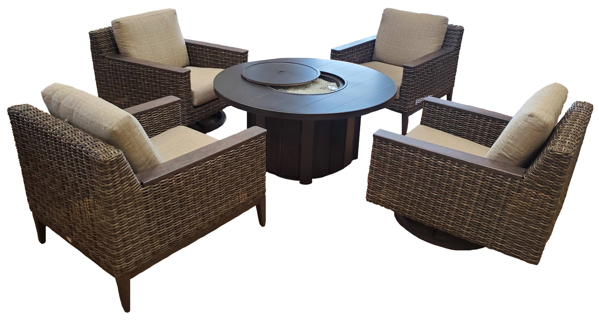 Remy Wicker Cushioned Seating and Chat Set