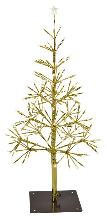 2.5' Shimmering Gold Tree with Warm White Twinkle LED Lights