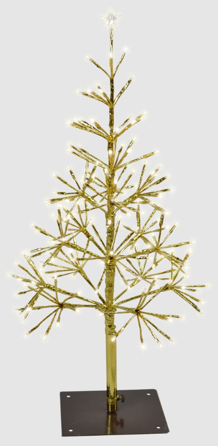 2.5' Shimmering Gold Tree with Warm White Twinkle LED Lights