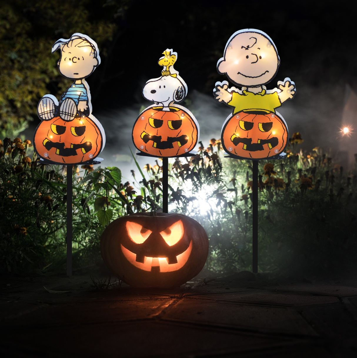 Set of 3 Peanuts® Gang Great Pumpkin Lighted Pathway Markers