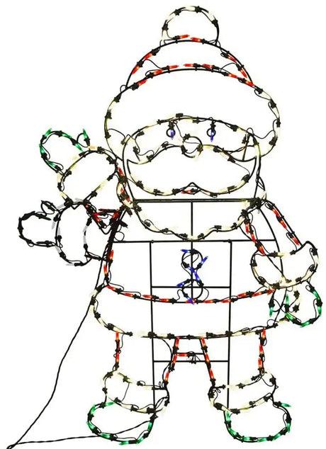 48" LED Animation Waving Santa Yard Decoration with Durable Steel Frame