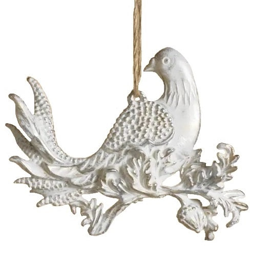 4.7" Plastic Dove Ornament