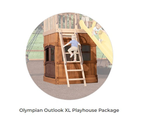 Olympian Outlook XL 2B Wooden Swing Set by Backyard Adventures