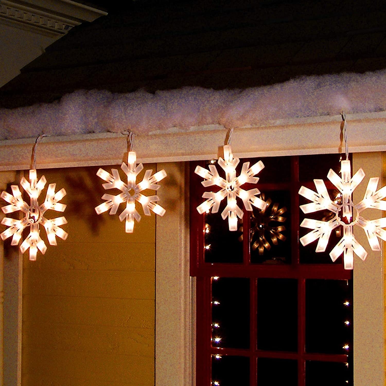 8-Function Warm White LED Snowflake Lights