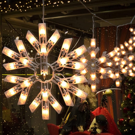 8-Function Warm White LED Snowflake Lights