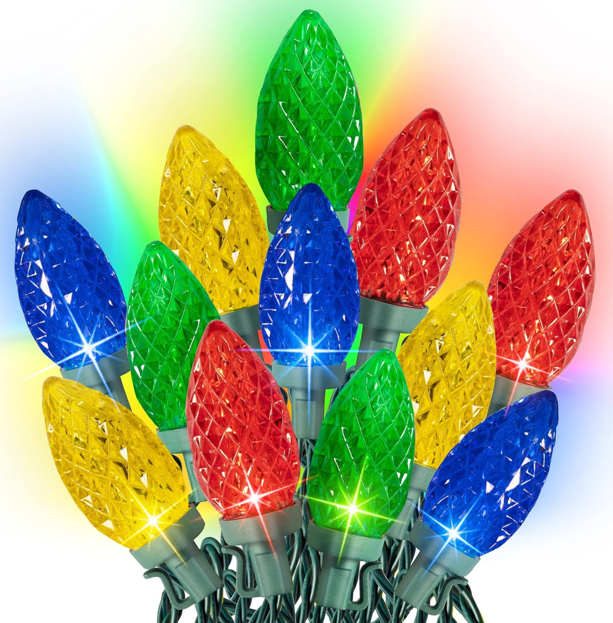 Multi-colored LED lights.