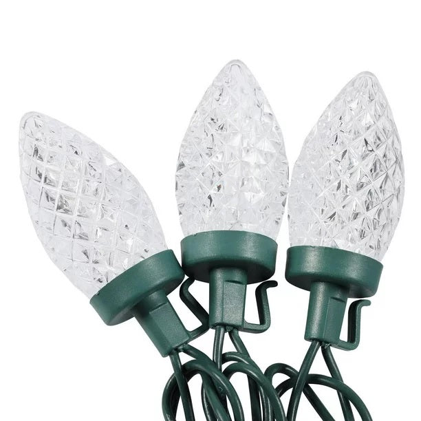 An up close look at C9 LED lights.