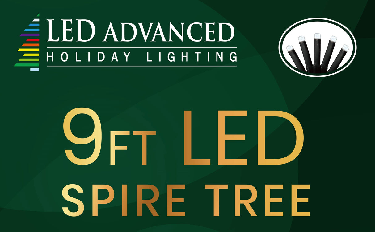 9' LED Spire Tree With Star Yard Art Decoration