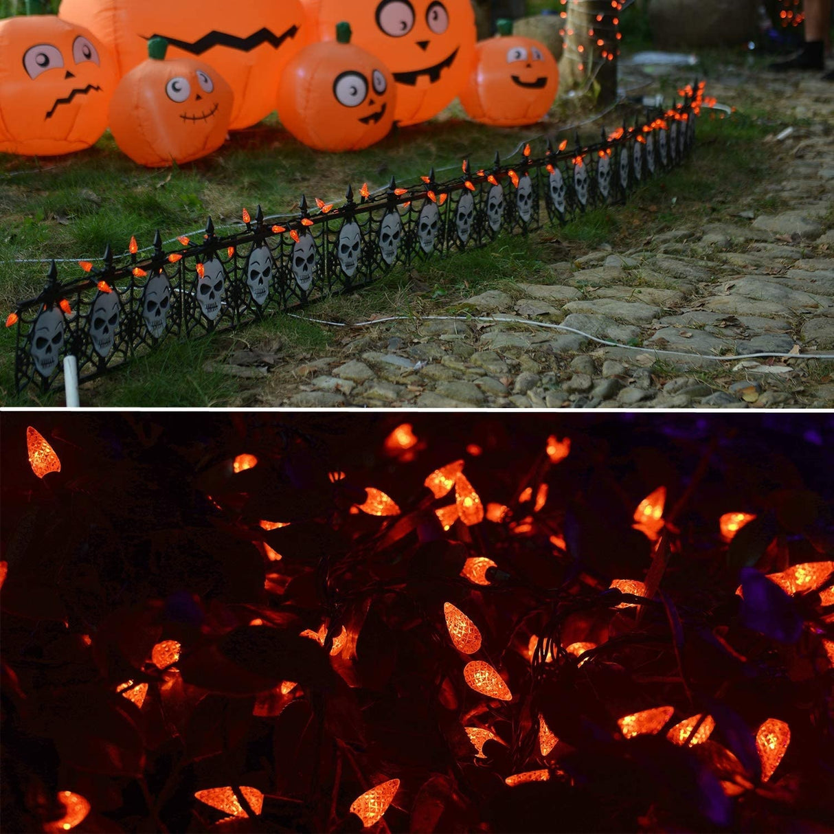 Set of 35 LED C6 Lights on Black Wire - Halloween Series