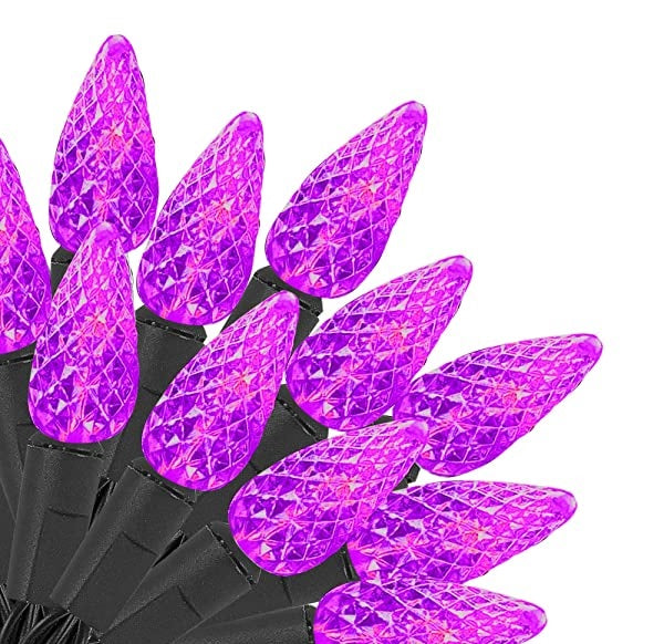 Set of 35 LED C6 Lights on Black Wire - Halloween Series