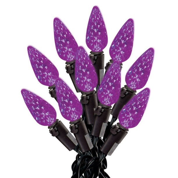 Set of 35 LED C6 Lights on Black Wire - Halloween Series