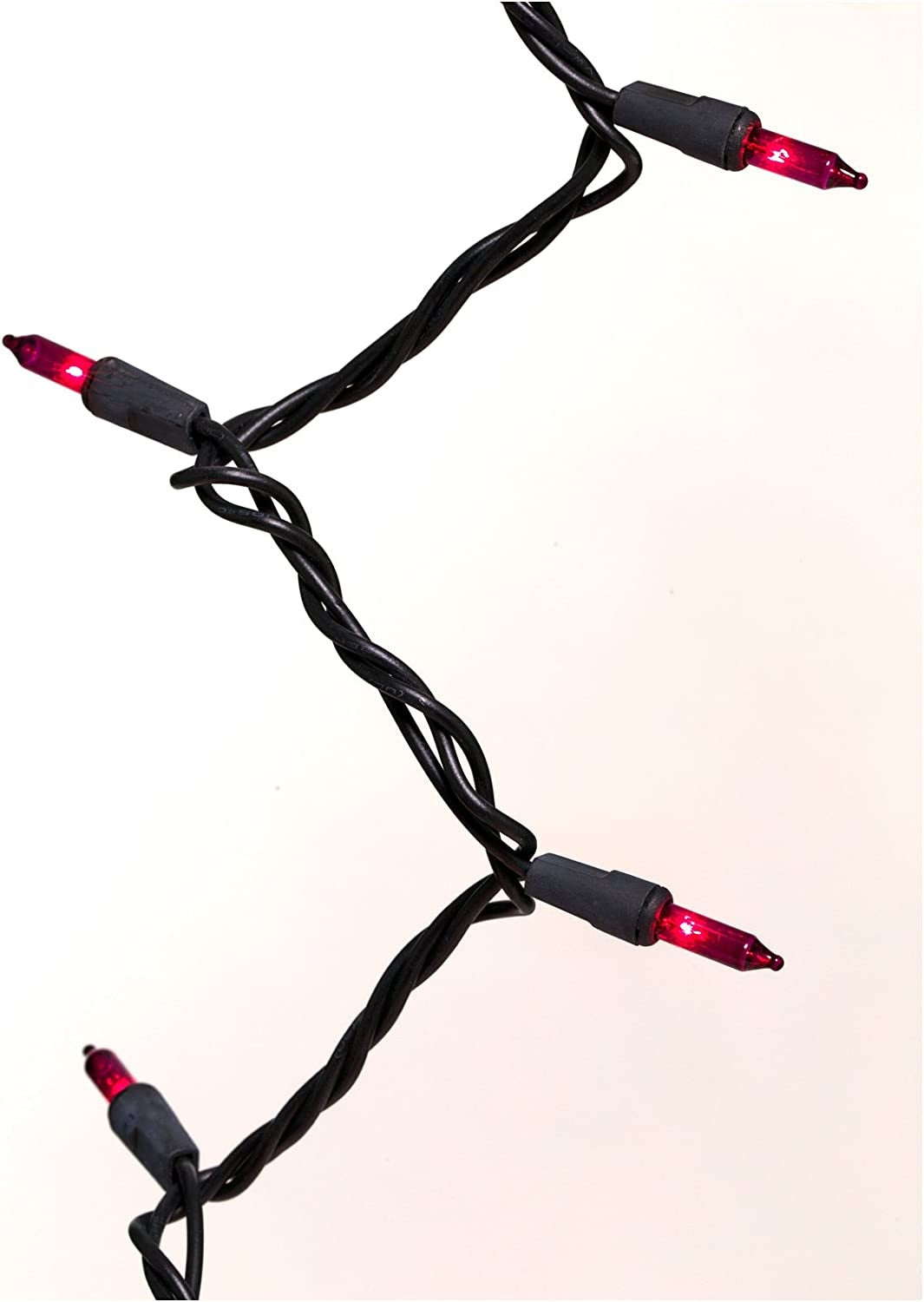 Set of 100 Purple Halloween Lights on a Black Wire