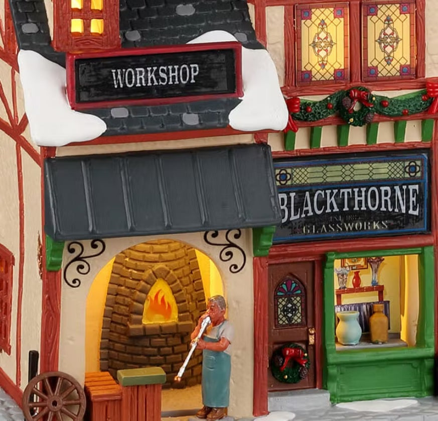 Lemax Caddington Village Lighted Building: Blackthorne Glassworks #25887