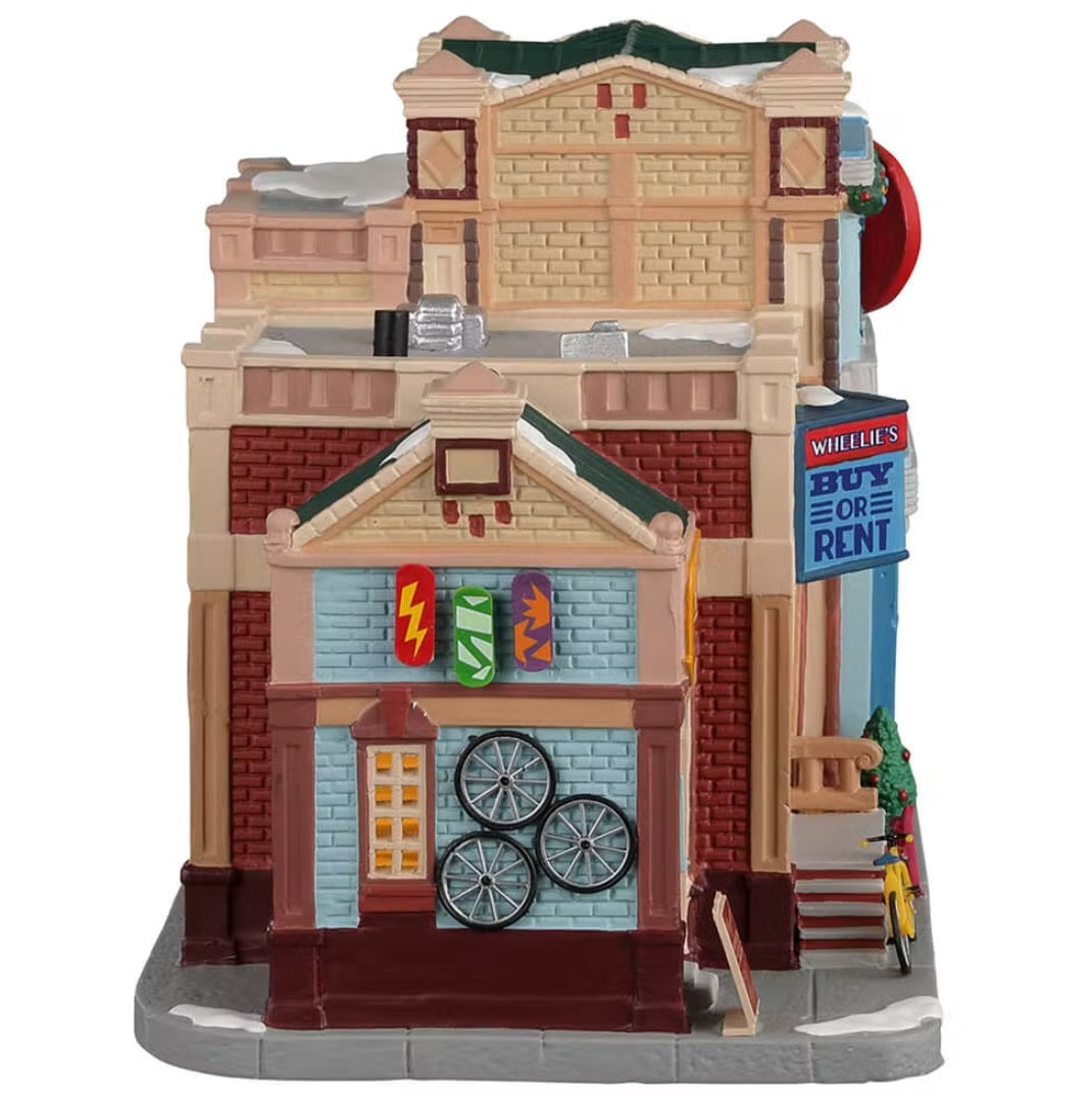 Lemax Caddington Village Lighted Building: Wheelie’s Cycle And Skate Shop #25891