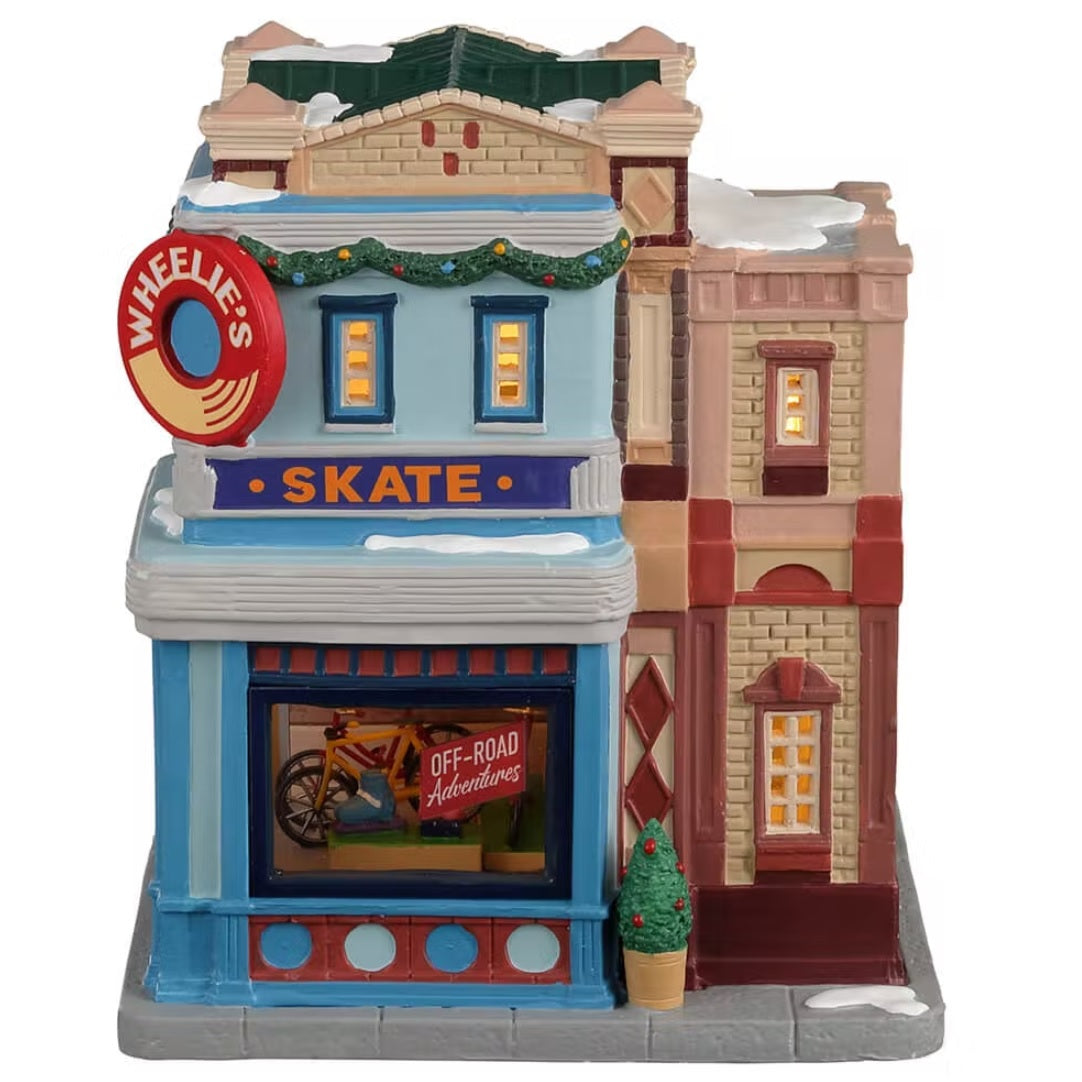 Lemax Caddington Village Lighted Building: Wheelie’s Cycle And Skate Shop #25891