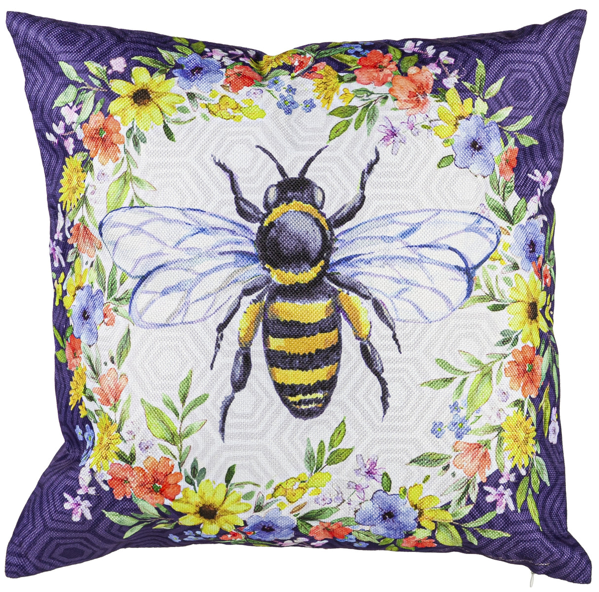 Bee Happy Bee Kind Reversible Outdoor Pillow Cover