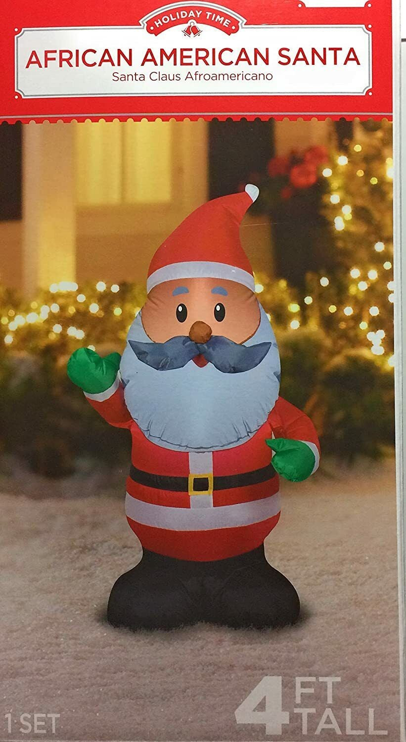 4' Airblown® Inflatable African American Santa