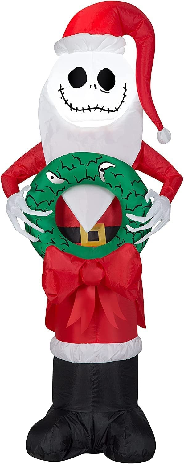 4' Airblown® Jack Skellington Santa Inflatable