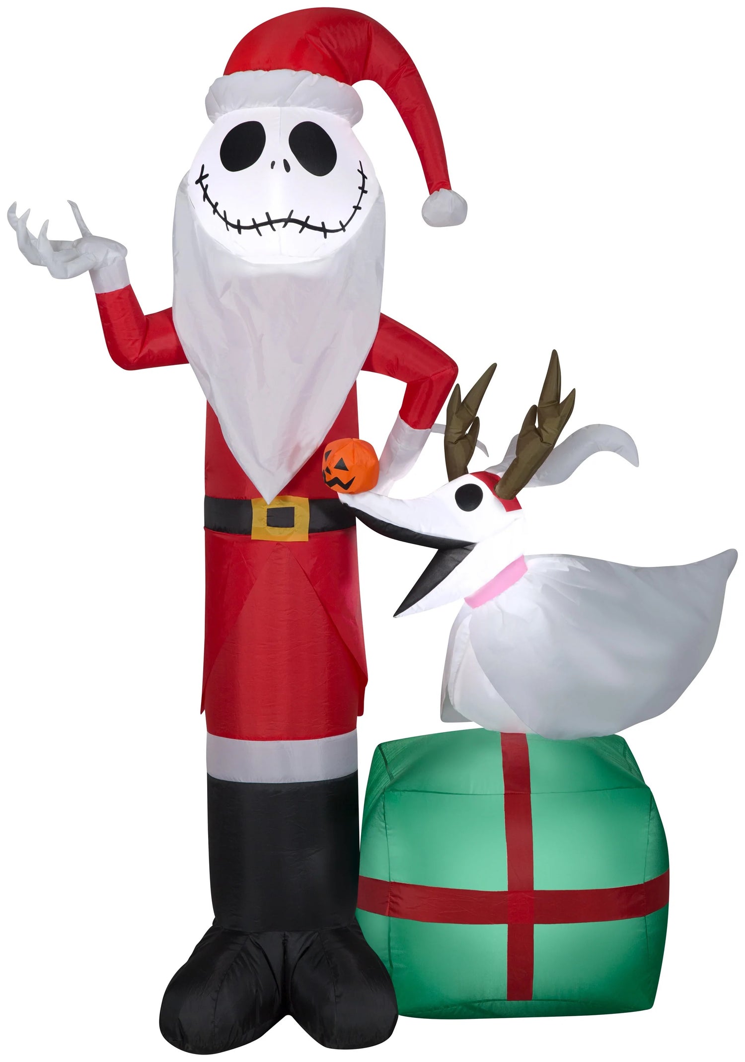 5' Jack Skellington and Zero with Antlers Airblown® Inflatable