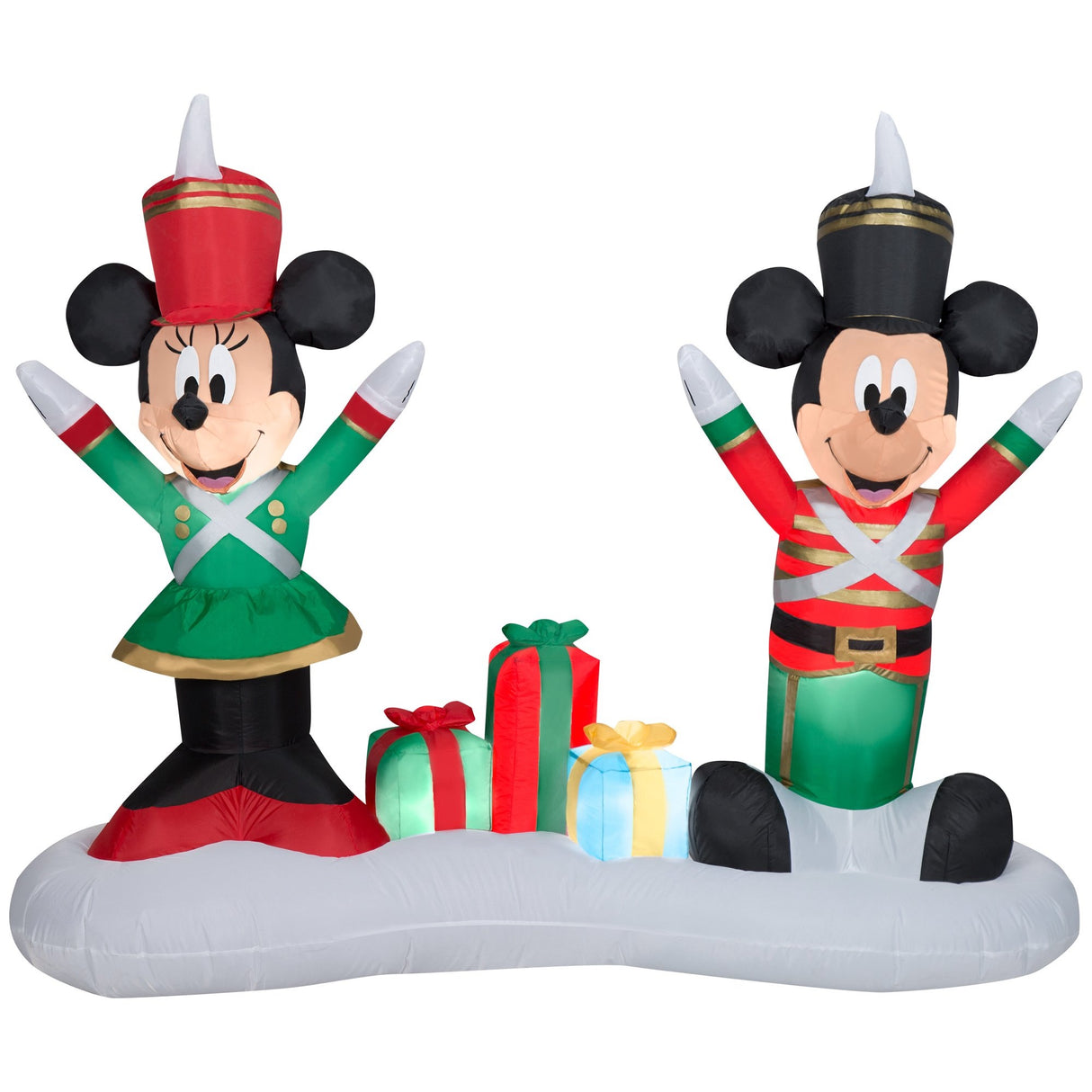 4.5' Airblown® Mickey Mouse and Minnie Mouse as Toy Soldiers Christmas Inflatable