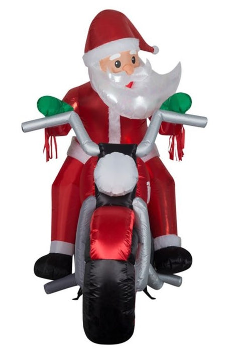 6' Airblown® Outdoor Inflatable Luxe Santa on Christmas Motorcycle