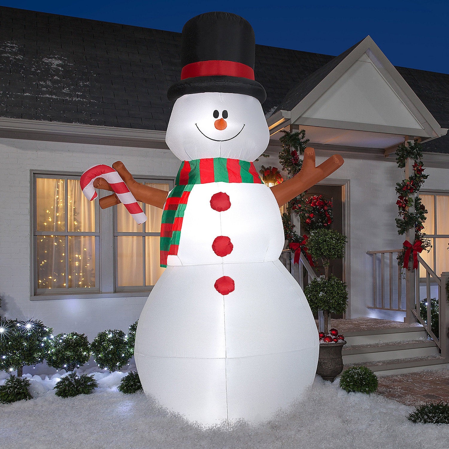 10' Inflatable Swiveling Snowman Outdoor Yard Decoration