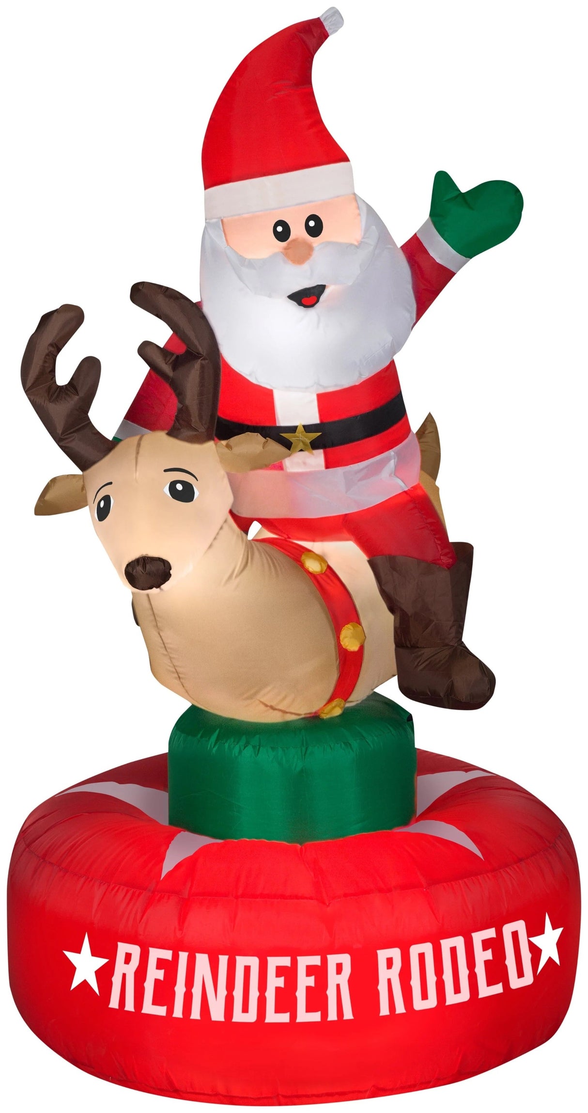 6.5' Animated Airblown® Inflatable Reindeer Rodeo