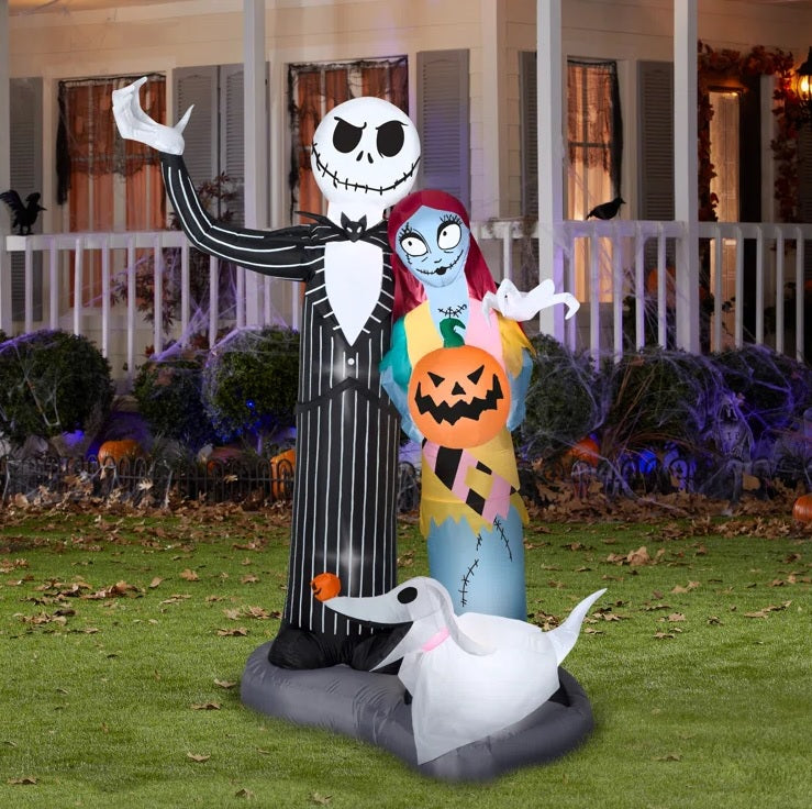 6' Airblown® Jack Skellington, Sally and Zero Nightmare Before Christmas Halloween Inflatable Decoration