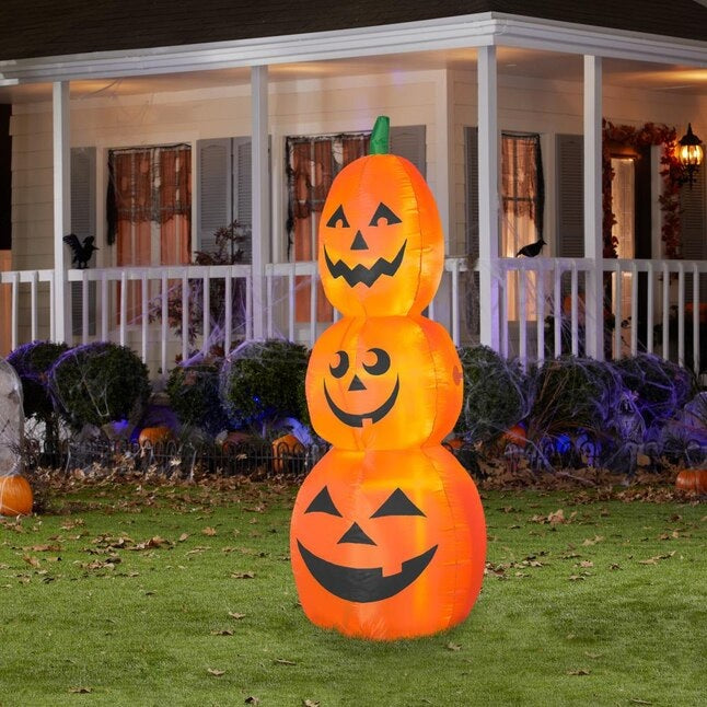 7' Airblown® LED Pumpkin Stack Halloween Inflatable