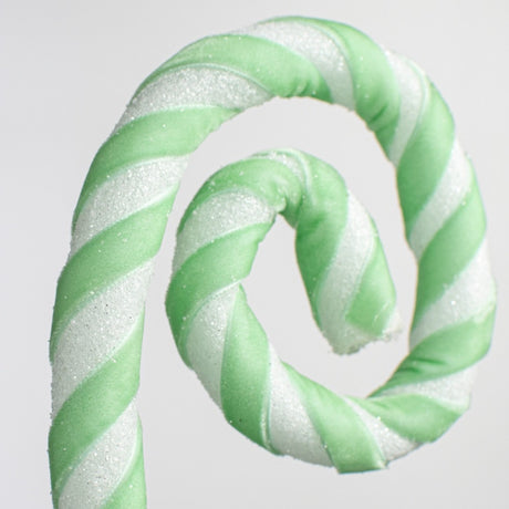29" Foil Glitter Mint Green Candy Cane Pick Spray