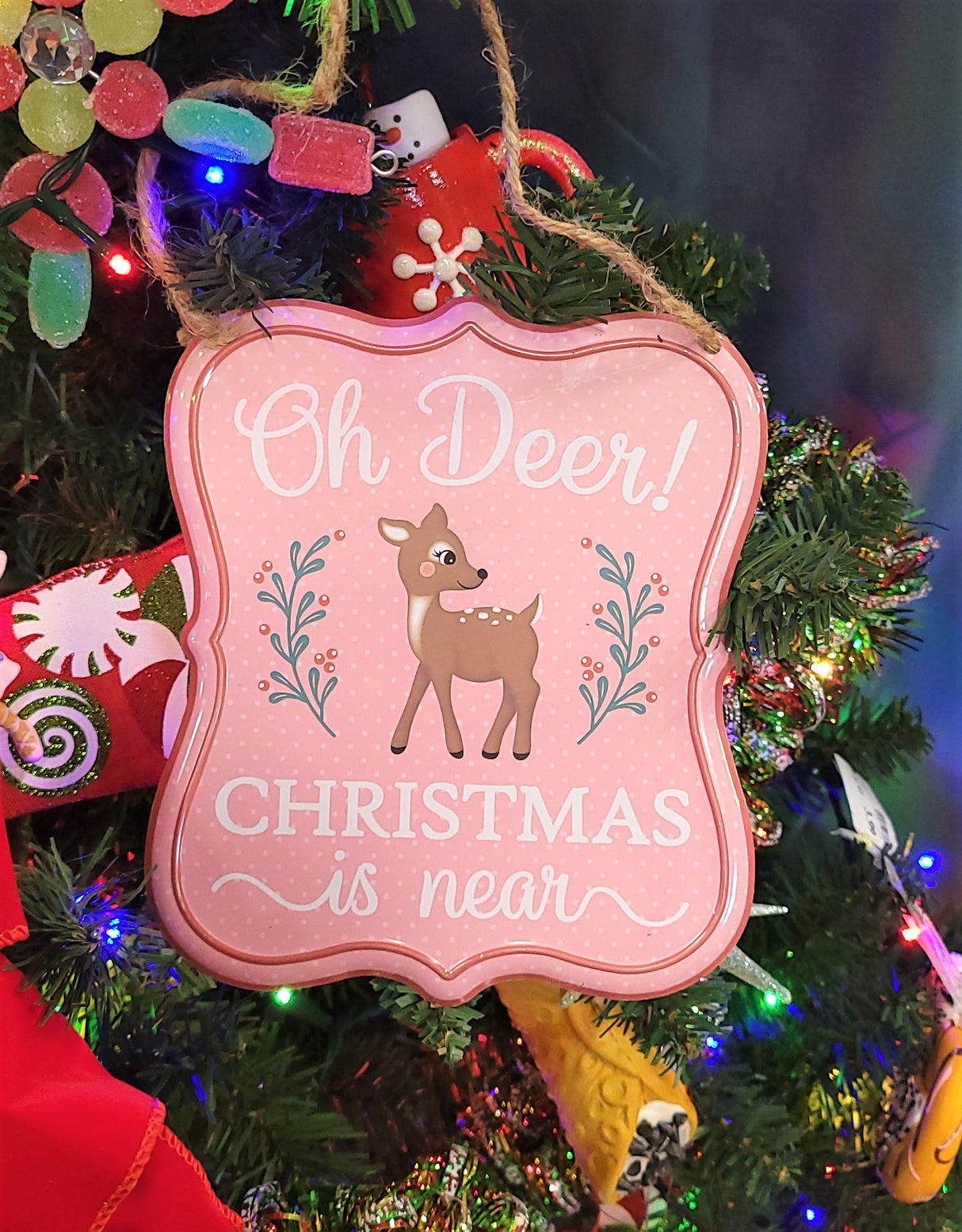 6" Embossed Christmas Sign Ornament