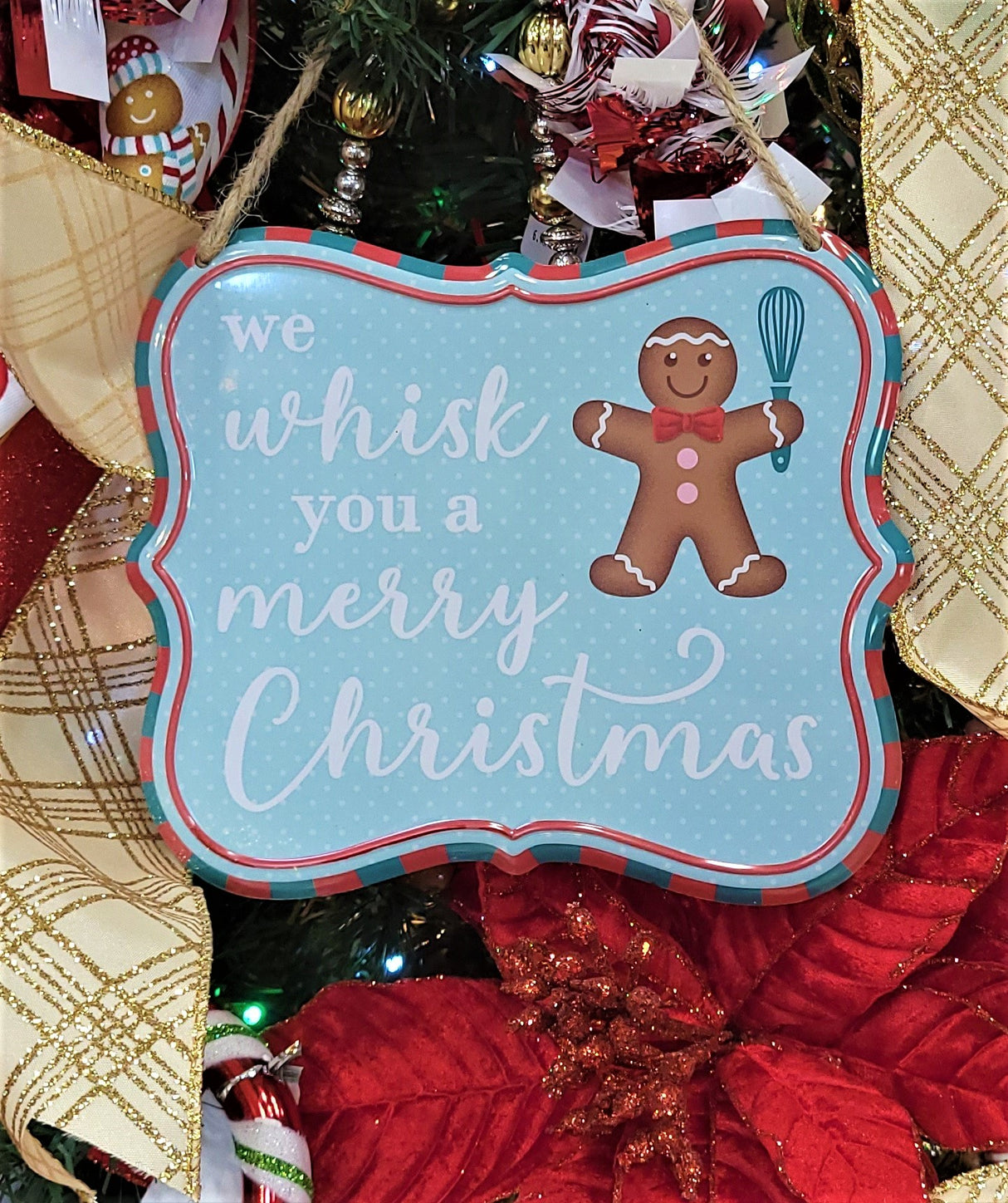 6" Embossed Christmas Sign Ornament