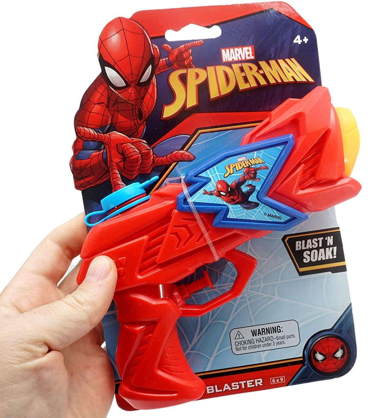 A Spiderman themed water gun.