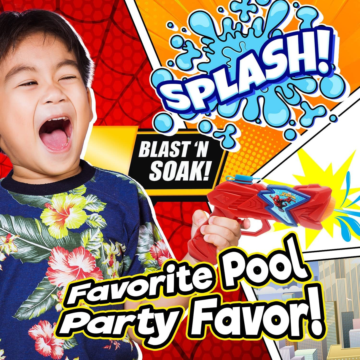 A Spiderman themed water gun.