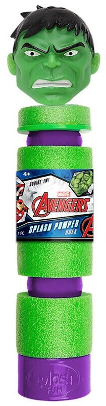 A water pumper squirt gun. One is Spiderman themed. One is The Hulk themed. One is Iron Man themed.