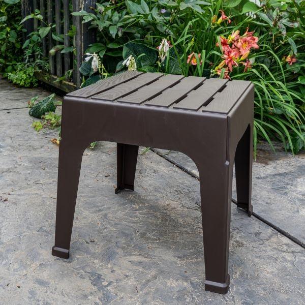 Adams big easy square portobello polypropylene stackable side table discount