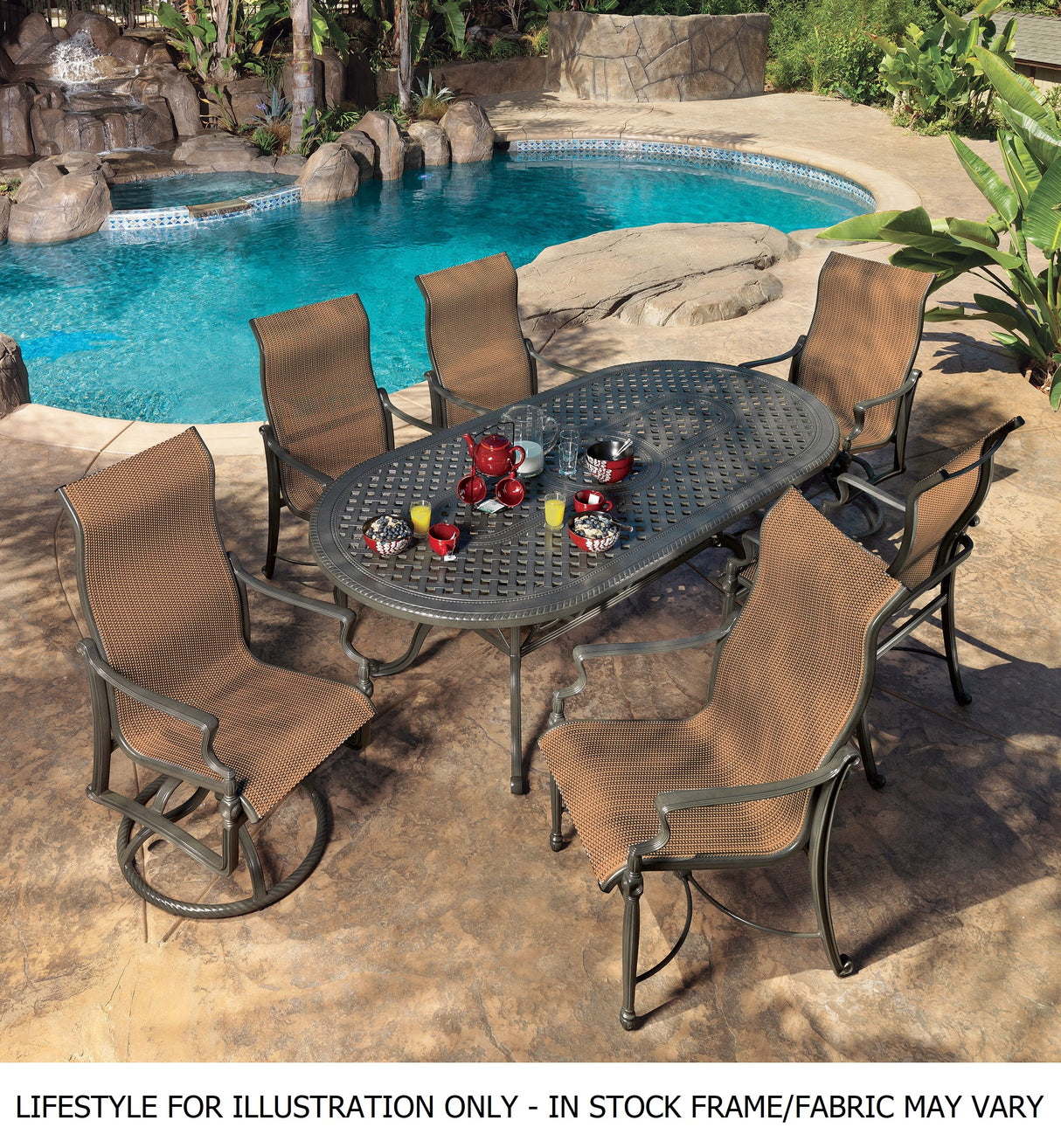 Bel Air Sling Cast Aluminum Patio Dining Sets