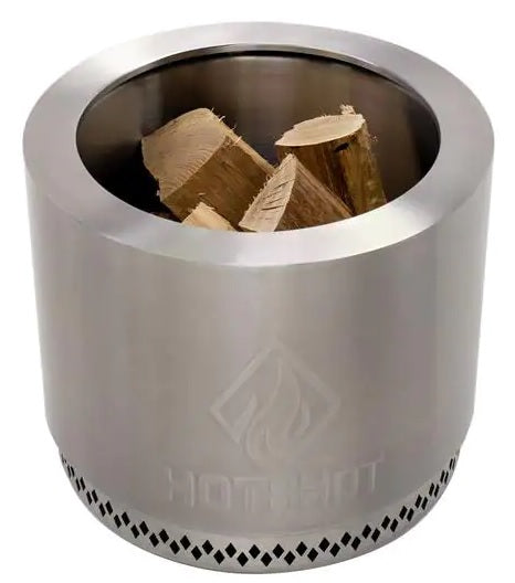 HotShot Traveler Portable Low Smoke 15" Round Wood-Burning Fire Pit with Carry Bag