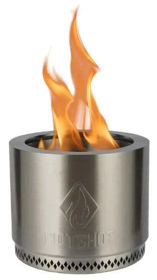 HotShot Traveler Portable Low Smoke 15" Round Wood-Burning Fire Pit with Carry Bag