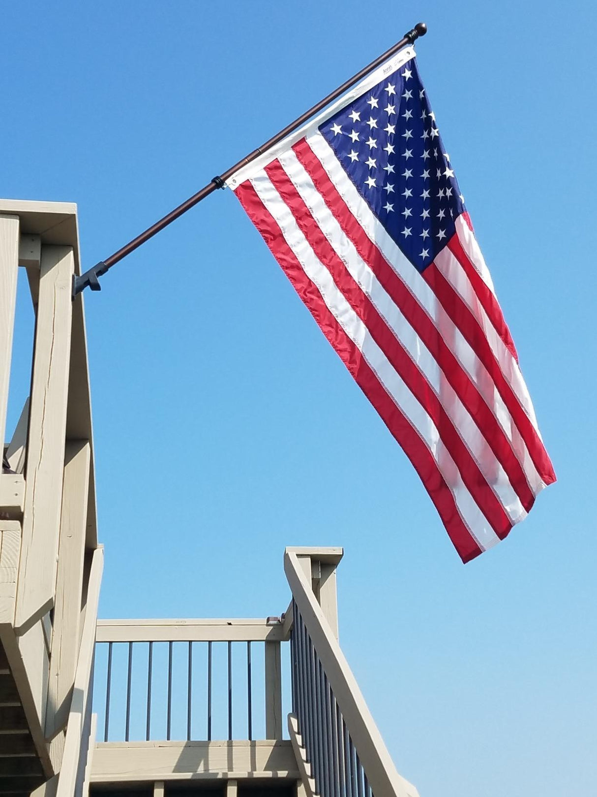 Weather Safe Black Iron Extendable Flag Pole