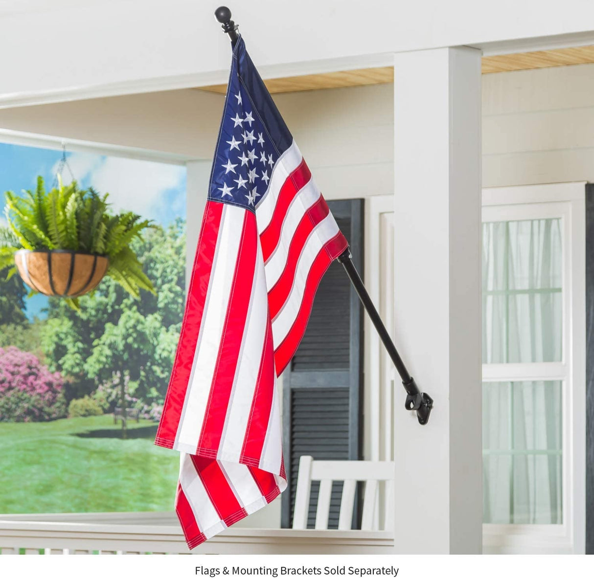 Weather Safe Black Iron Extendable Flag Pole