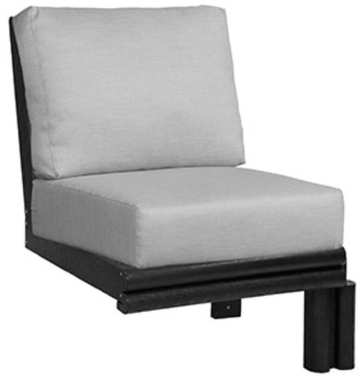 An armless expansion chair to make the patio sectional longer