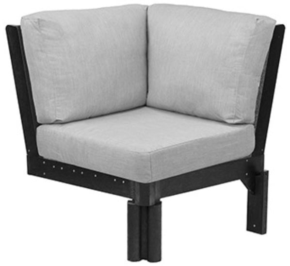 The corner piece of a patio sectional