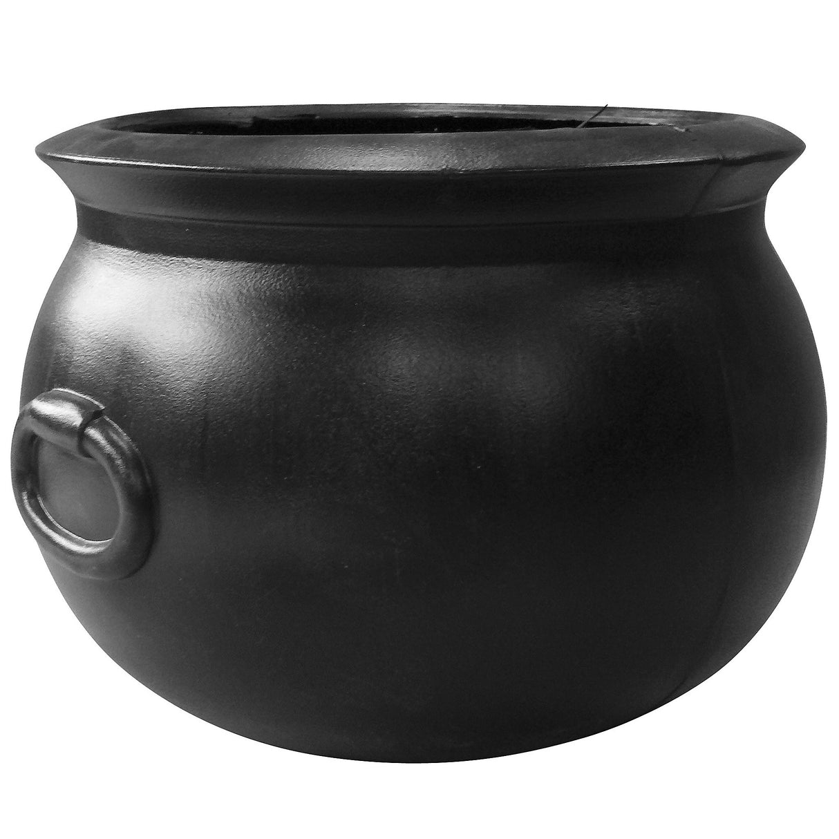 Halloween decoration/prop designed to look like a black cauldron.
