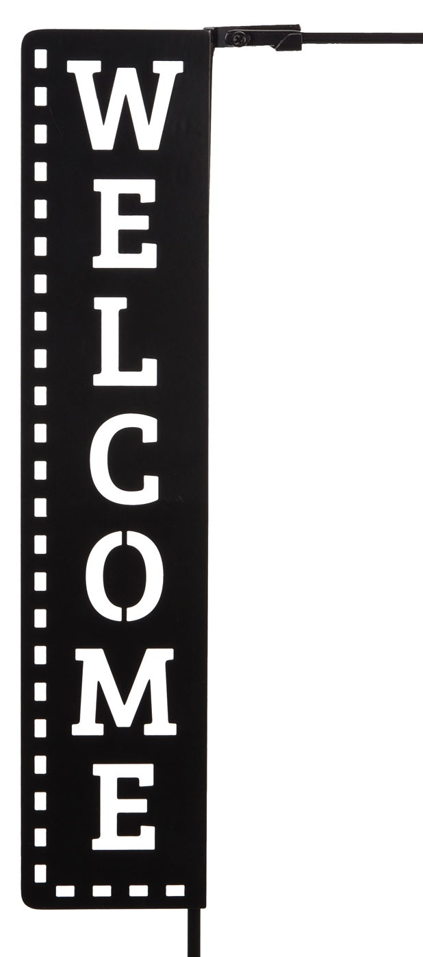 Welcome Laser Cut Garden Flag Stand