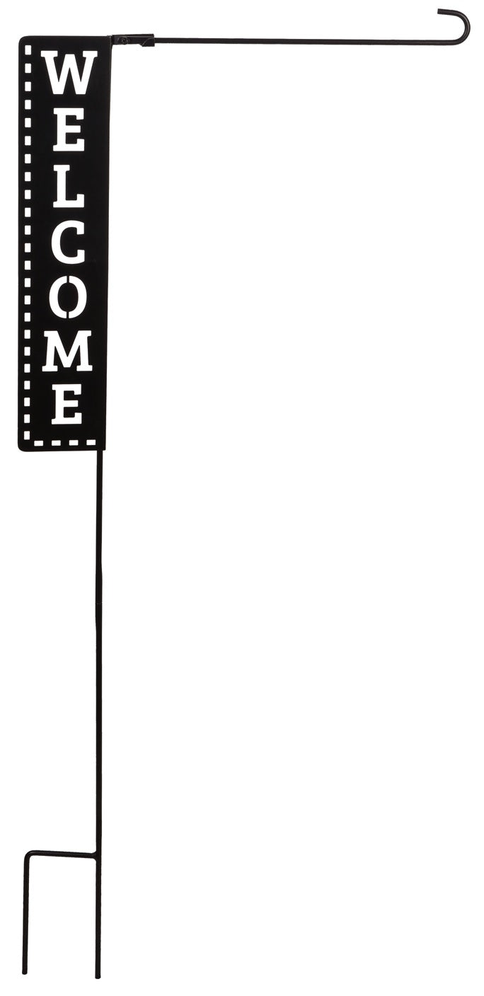 Welcome Laser Cut Garden Flag Stand